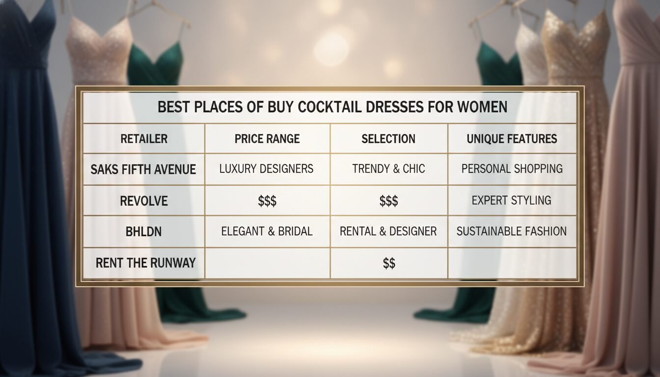 Comparison Table: Best Places to Buy Cocktail Dresses for Women - cocktail dress for women | Pretty N Poison