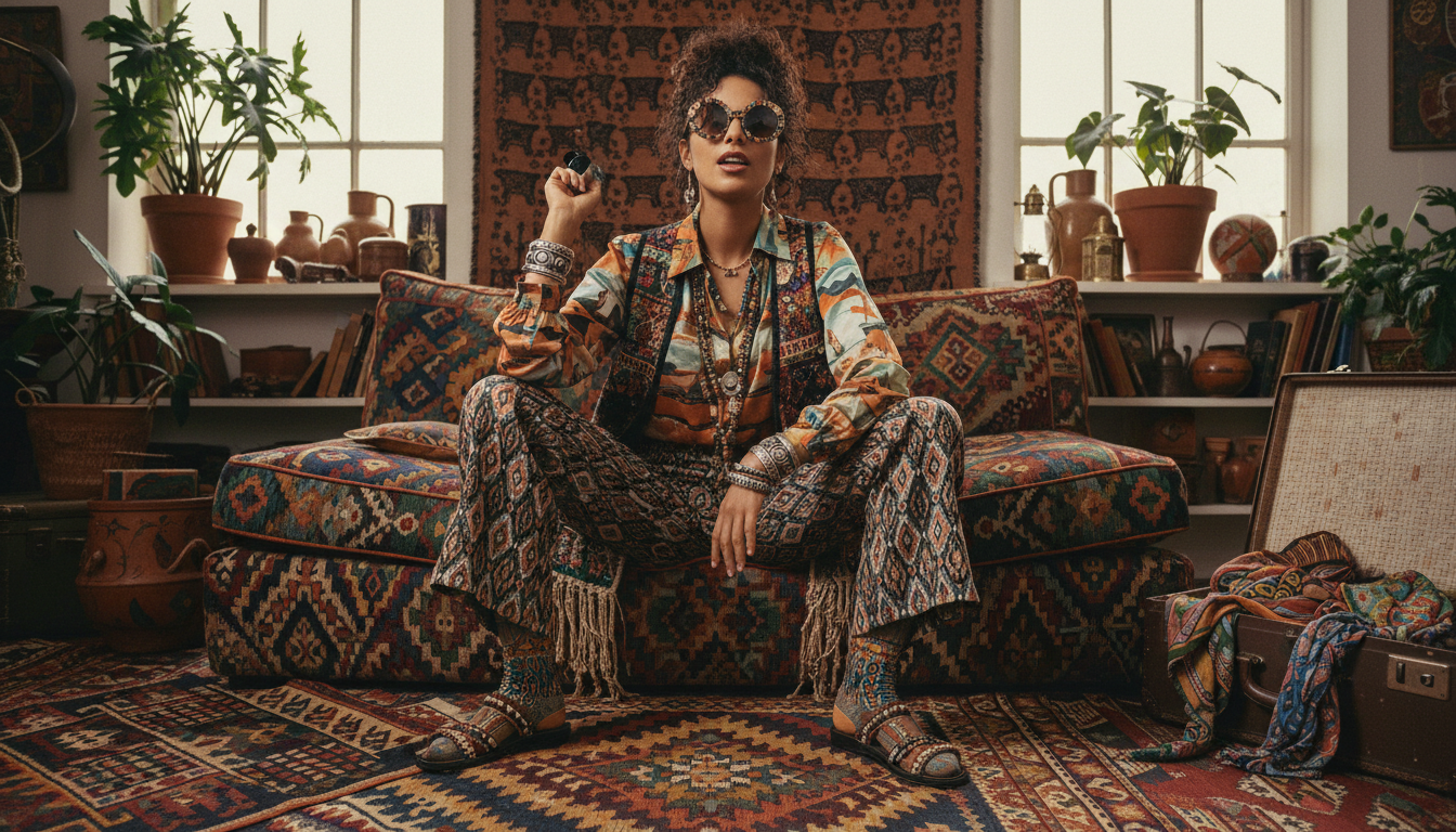 Trend #3: Nomadic Maximalism - Fearless Pattern Mixing - top fashion trends 2025 | Pretty N Poison