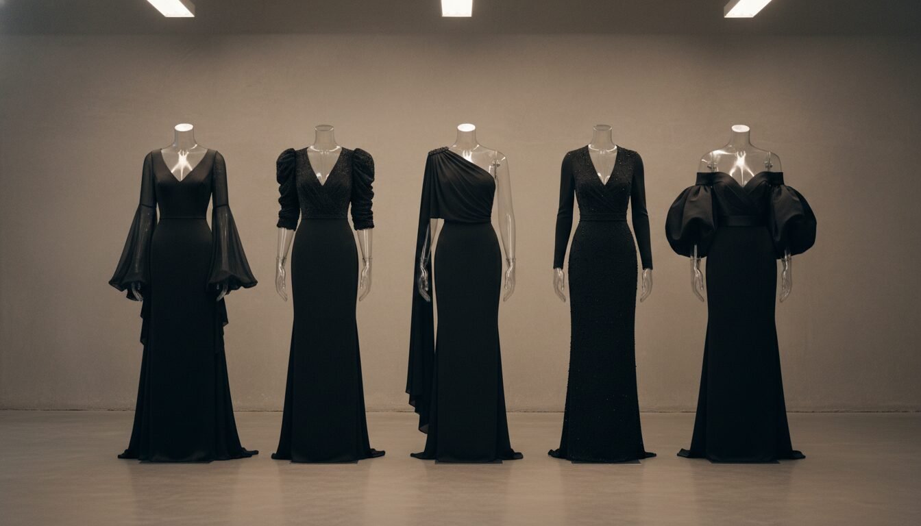 Sleeve Styles That Change Everything - elegant black evening dresses | Pretty N Poison