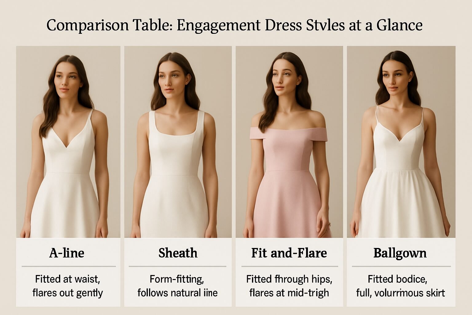 Comparison Table: Engagement Dress Styles at a Glance - engagement dresses for women | Pretty N Poison