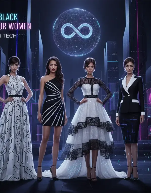 Illustration of The Timeless Appeal of Black and White Dresses for Women