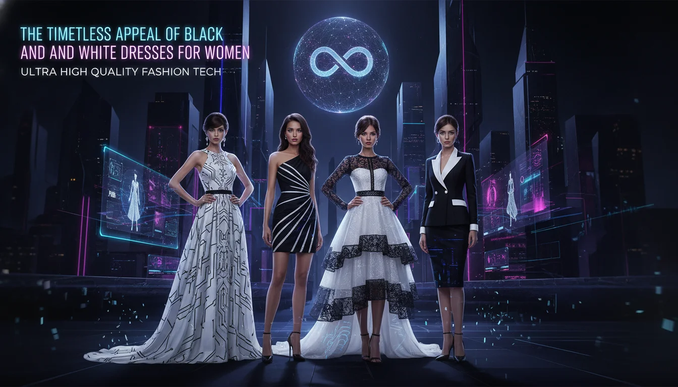 Illustration of The Timeless Appeal of Black and White Dresses for Women
