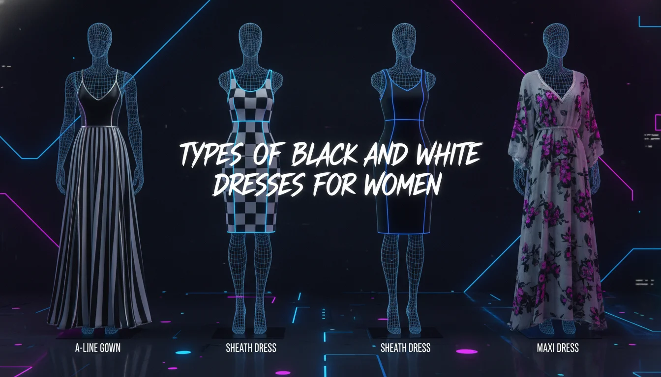 Types of Black and White Dresses for Women — illustrated overview