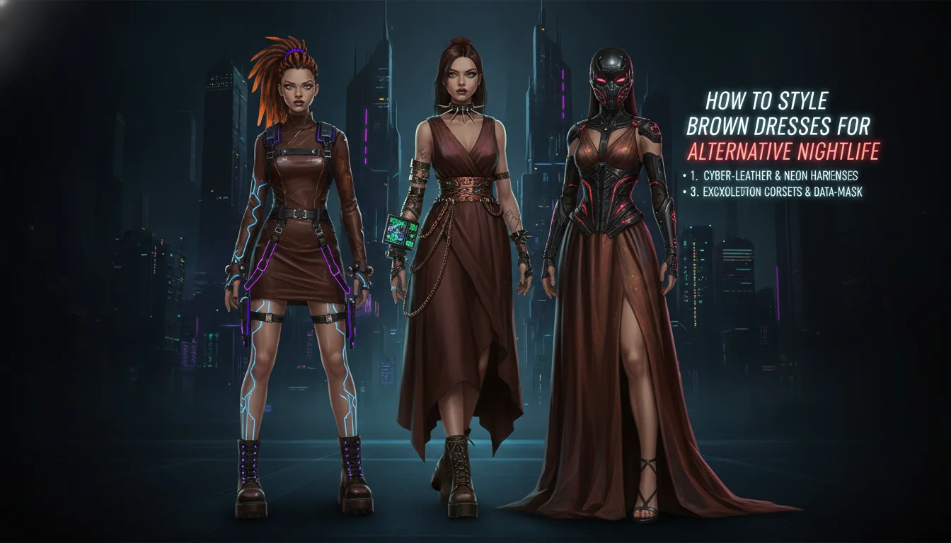 Concept illustration for How to Style Brown Dresses for Alternative Nightlife