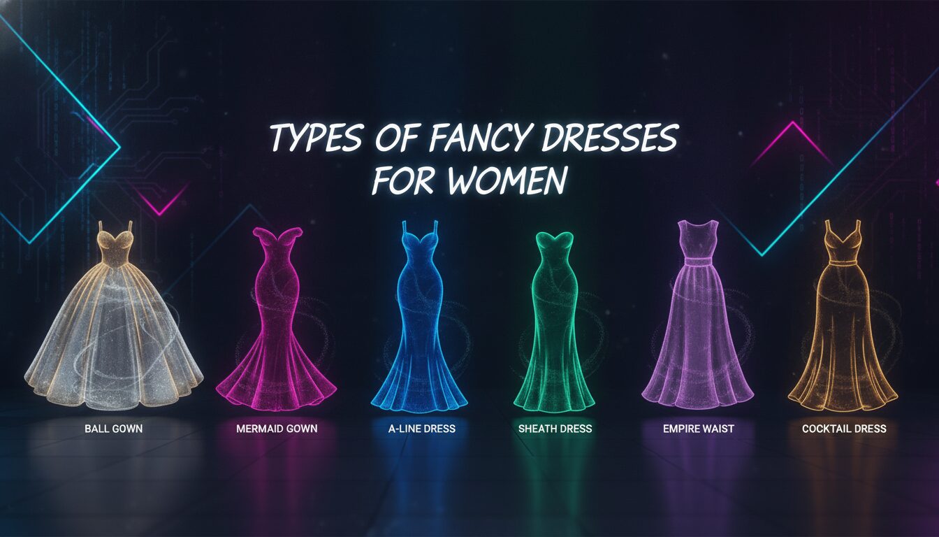 Types of Fancy Dresses for Women — illustrated overview