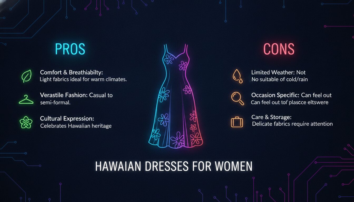 Visual guide to Pros and Cons of Hawaiian Dresses for Women