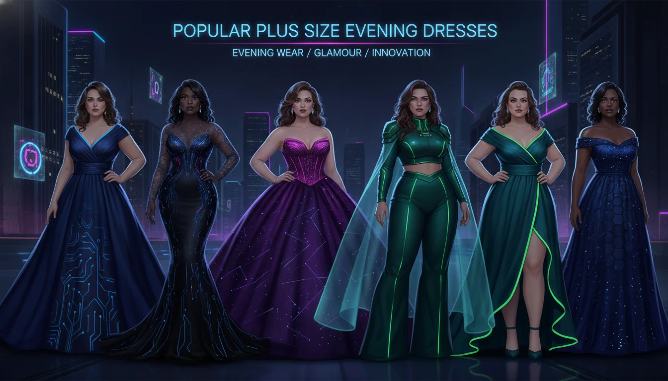 Concept illustration for Popular Styles of Plus Size Evening Dresses