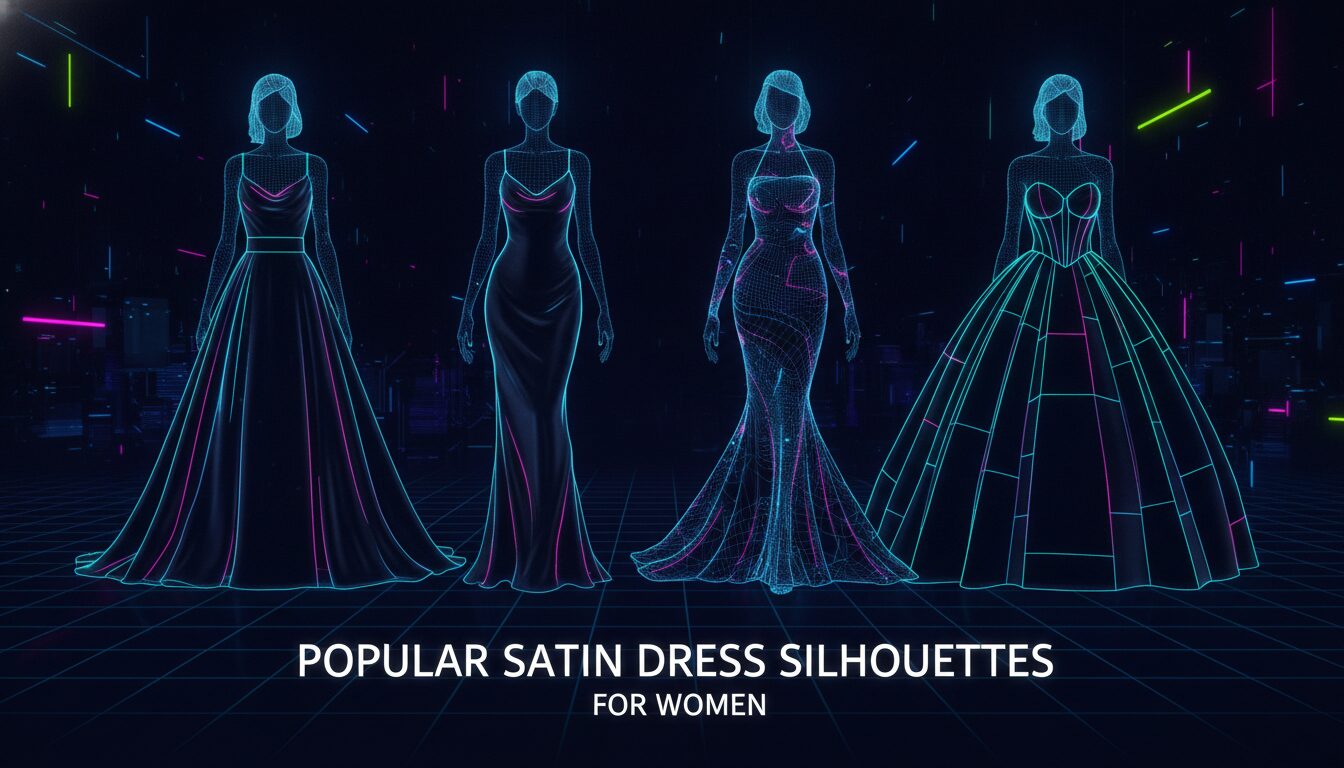 Popular Satin Dress Silhouettes — illustrated overview