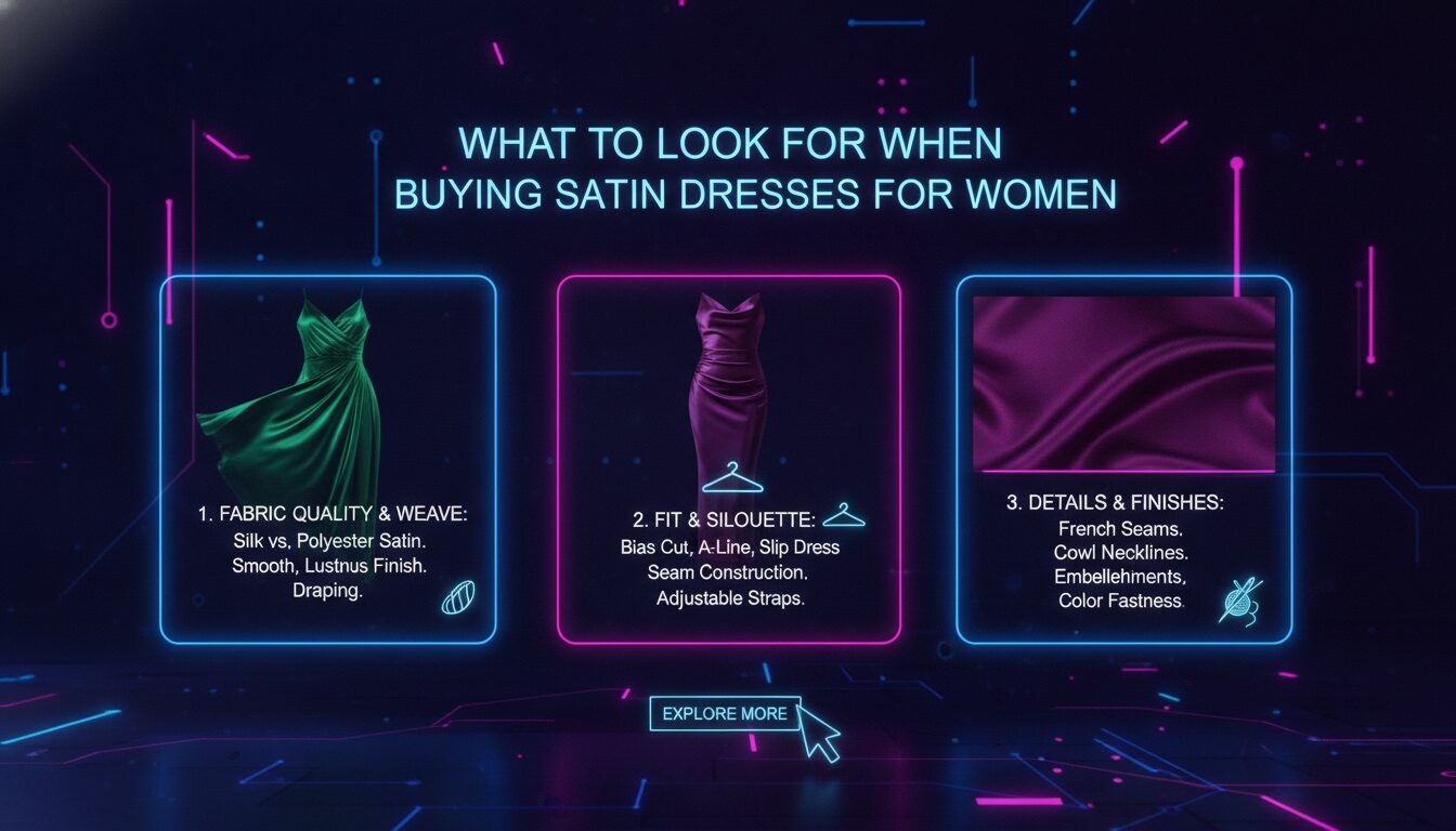 Illustration of What to Look for When Buying Satin Dresses for Women