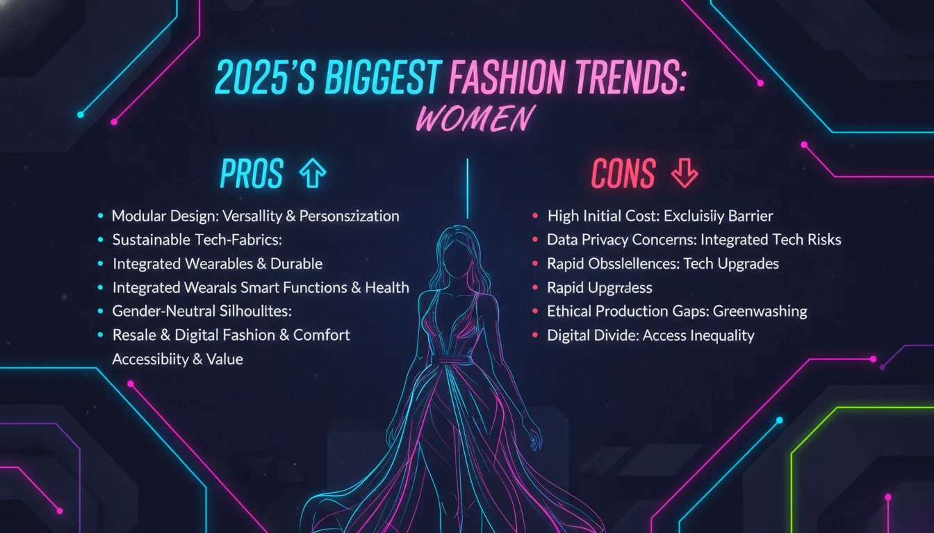 Illustration of Pros and Cons of 2025's Biggest Fashion Trends