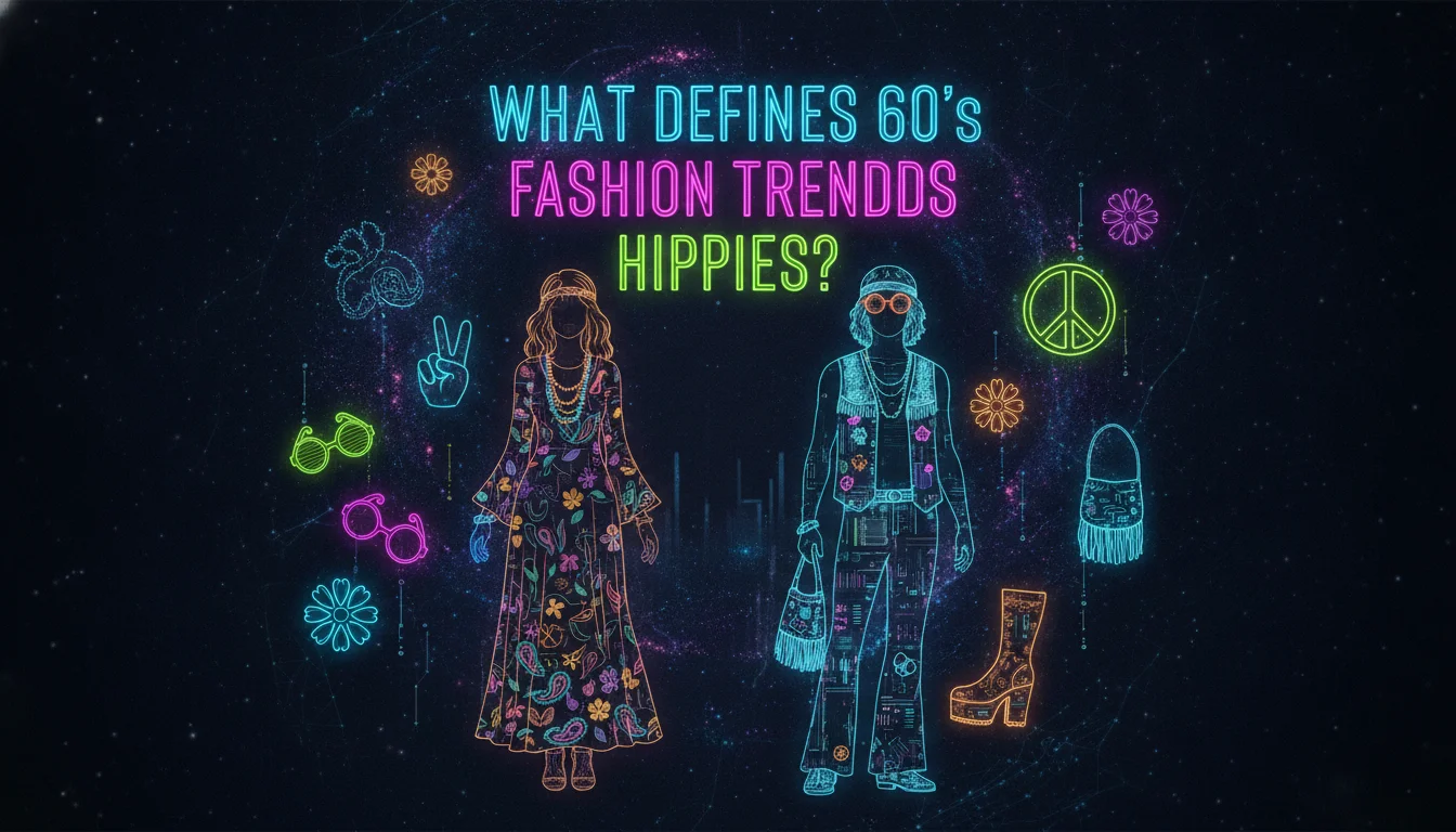 Illustration of What Defines 60's Fashion Trends Hippies?