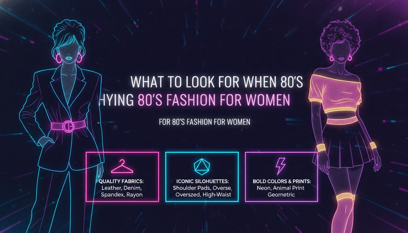 What to Look For When Buying 80's Fashion for Women — illustrated overview