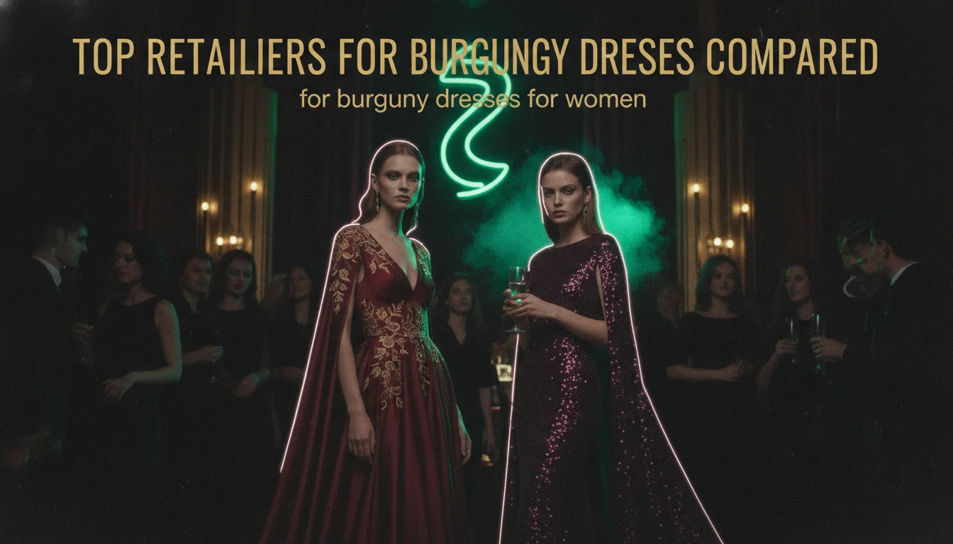 Visual guide to Top Retailers for Burgundy Dresses Compared