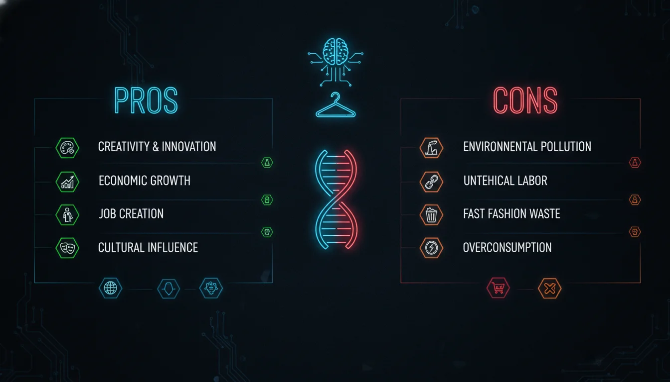 Concept illustration for Pros and Cons of the Fashion Industry