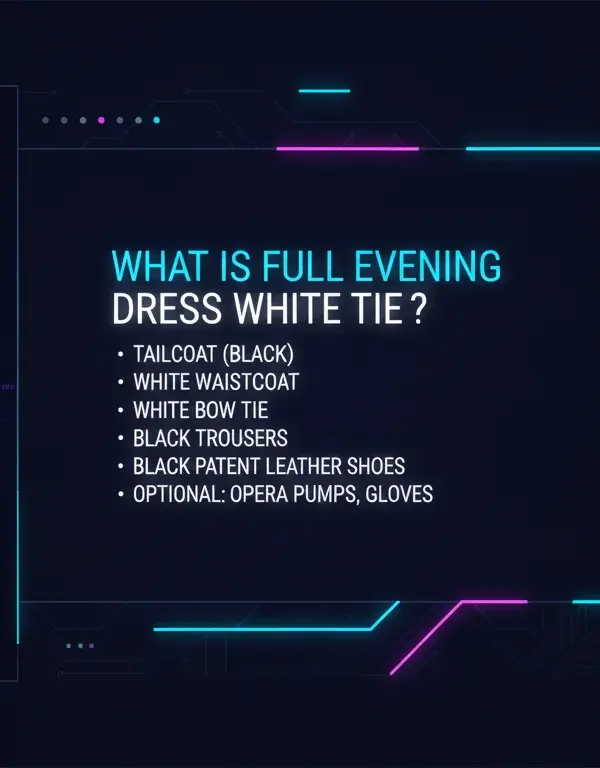 Illustration of What Is Full Evening Dress White Tie?