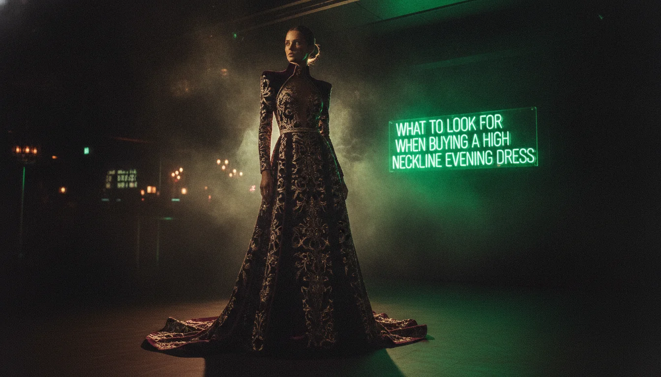 Concept illustration for What to Look For When Buying a High Neckline Evening Dress