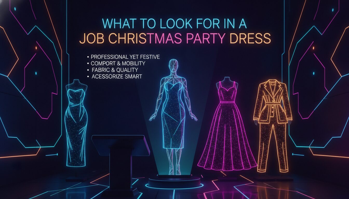 What to Look for in a Job Christmas Party Dress — illustrated overview