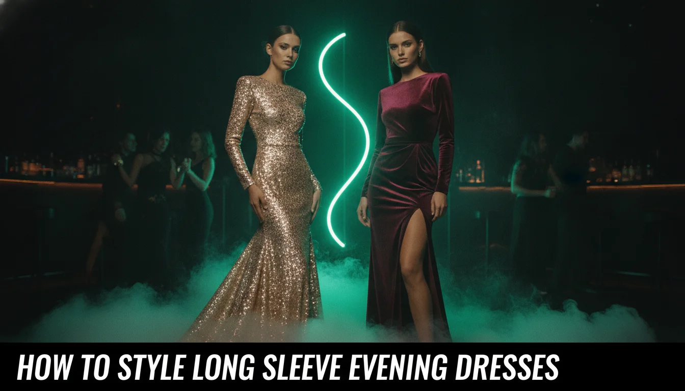 Visual guide to How to Style Long Sleeve Evening Dresses