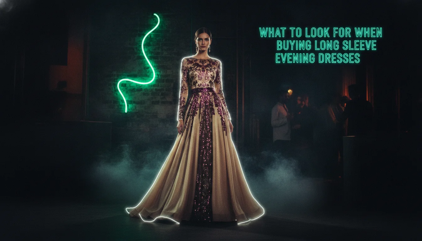 Illustration of What to Look For When Buying Long Sleeve Evening Dresses